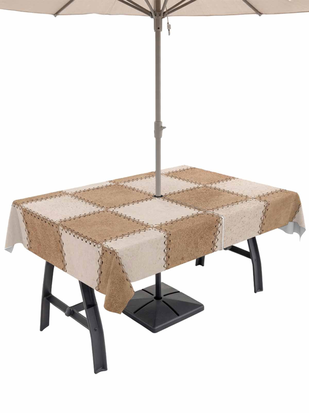 60x102 Inch Outdoor Tablecloth with Umbrella Hole Zipper Rectangle ...