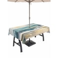 thumbnail image 1 of 60x102 Inch Outdoor Tablecloth with Umbrella Hole Zipper Rectangle Coastal Beach Rectangular Tablecloths Outside Waterproof Abstract Oil Painting Ocean Wave Patio Table Cloth Cover for Picnic Party, 1 of 8