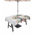 thumbnail image 1 of 60x102 Inch Outdoor Tablecloth with Umbrella Hole Zipper Rectangle Daisies Flowers Rectangular Tablecloths Outside Waterproof Pink Blue Floral Farm Plant Wooden Plank Patio Table Cover for Picnic, 1 of 8