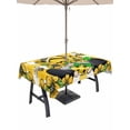 thumbnail image 1 of 60x102 Inch Outdoor Tablecloth with Umbrella Hole Zipper Rectangle Flower Gnomes Rectangular Tablecloths Outside Waterproof Yellow Botanical Floral Plaid Star Bee Patio Table Cover for Picnic Party, 1 of 8