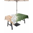 thumbnail image 1 of 60x102 Inch Outdoor Tablecloth with Umbrella Hole Zipper Rectangle Green Coastal Beach Rectangular Tablecloths Outside Waterproof Funny Rustic Ombre Sea Waves Art Patio Table Cover for Picnic Party, 1 of 8