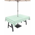 thumbnail image 1 of 60x102 Inch Outdoor Tablecloth with Umbrella Hole Zipper Rectangle Green White Stripe Rectangular Tablecloths Outside Waterproof Modern Minimalist Geometric Striped Patio Table Cover for Picnic Party, 1 of 8