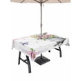 thumbnail image 1 of 60x102 Inch Outdoor Tablecloth with Umbrella Hole Zipper Rectangle Happy Easter Rabbit Rectangular Tablecloths Outside Waterproof Cute Bunny Spring Flowers Butterfly Patio Table Cover for Picnic, 1 of 8