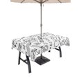 thumbnail image 1 of 60x102 Inch Outdoor Tablecloth with Umbrella Hole Zipper Rectangle Mathematics Tools Sketch Rectangular Tablecloths Outside Waterproof White Modern Abstract Icons Patio Table Cloth Cover for Picnic, 1 of 8