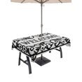 thumbnail image 1 of 60x102 Inch Outdoor Tablecloth with Umbrella Hole Zipper Rectangle Modern Welcome Rectangular Tablecloths Outside Waterproof Abstract Art Floral Gray Marble Patio Table Cloth Cover for Picnic Party, 1 of 8