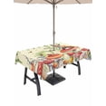 thumbnail image 1 of 60x102 Inch Outdoor Tablecloth with Umbrella Hole Zipper Rectangle Mushroom Fox Rectangular Tablecloths Outside Waterproof Green Leaf Butterfly Red Retro Plant Patio Table Cover for Picnic Party, 1 of 8