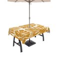 thumbnail image 1 of 60x102 Inch Outdoor Tablecloth with Umbrella Hole Zipper Rectangle Mustard Monstera Rectangular Tablecloths Waterproof Palm Tree Leaf Boho Botanical Tropical Patio Table Cloth Cover for Picnic, 1 of 8