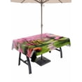 thumbnail image 1 of 60x102 Inch Outdoor Tablecloth with Umbrella Hole Zipper Rectangle Nature Pink Green Rectangular Tablecloths Outside Waterproof Spring Country Oil Painting Flower Tree Patio Table Cover for Picnic, 1 of 8