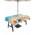 thumbnail image 1 of 60x102 Inch Outdoor Tablecloth with Umbrella Hole Zipper Rectangle Ocean Starfish Rectangular Tablecloths Outside Waterproof Coastal Seaside Shell Modern Beach Patio Table Cover for Picnic Party, 1 of 8