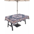 thumbnail image 1 of 60x102 Inch Outdoor Tablecloth with Umbrella Hole Zipper Rectangle Orange Blue Boho Rectangular Tablecloths Outside Waterproof Ethnic Geometric Middle Century Art Patio Table Cover for Picnic Party, 1 of 8