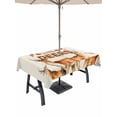 thumbnail image 1 of 60x102 Inch Outdoor Tablecloth with Umbrella Hole Zipper Rectangle Orange Deer Rectangular Tablecloths Outside Waterproof Wildlife Elk Animals Rustic Farmhouse Patio Table Cover for Picnic Party, 1 of 8