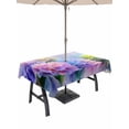 thumbnail image 1 of 60x102 Inch Outdoor Tablecloth with Umbrella Hole Zipper Rectangle Pink Purple Floral Rectangular Tablecloths Outside Waterproof Spring Hydrangea Flower Fantasy Botanical Patio Table Cover for Picnic, 1 of 8