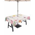 thumbnail image 1 of 60x102 Inch Outdoor Tablecloth with Umbrella Hole Zipper Rectangle Pink Tulip Flower Easter Rectangular Tablecloths Outside Waterproof Pastoral Spring Floral Patio Table Cloth Cover for Picnic Party, 1 of 8