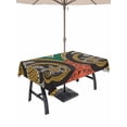 thumbnail image 1 of 60x102 Inch Outdoor Tablecloth with Umbrella Hole Zipper Rectangle Polynesia Texture Rectangular Tablecloths Outside Waterproof Traditional Tribe Sea Turtle Abstract Art Patio Table Cover for Picnic, 1 of 8