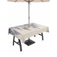 thumbnail image 1 of 60x102 Inch Outdoor Tablecloth with Umbrella Hole Zipper Rectangle Purple Flowers Rectangular Tablecloths Outside Waterproof Weeping Spring Floral Rustic Pastoral Patio Table Cover for Picnic Party, 1 of 8