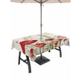 thumbnail image 1 of 60x102 Inch Outdoor Tablecloth with Umbrella Hole Zipper Rectangle Red Mushrooms Rectangular Tablecloths Outside Waterproof Sage Green Eucalyptus Butterflies Plants Patio Table Cover for Picnic Party, 1 of 8
