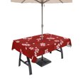 thumbnail image 1 of 60x102 Inch Outdoor Tablecloth with Umbrella Hole Zipper Rectangle Red Pink Cherry Blossom Rectangular Tablecloths Outside Waterproof Farmhouse Petals Falling Patio Table Cloth Cover for Picnic Party, 1 of 8