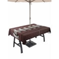 thumbnail image 1 of 60x102 Inch Outdoor Tablecloth with Umbrella Hole Zipper Rectangle Rugby Sport Rectangular Tablecloths Outside Waterproof Usa Sport White Red Brown Ball Patio Table Cloth Cover for Picnic Party, 1 of 8