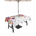 thumbnail image 1 of 60x102 Inch Outdoor Tablecloth with Umbrella Hole Zipper Rectangle Seasonal Botanical Blooms Rectangular Tablecloths Outside Waterproof Spring Garden Florals Patio Table Cloth Cover for Picnic Party, 1 of 8