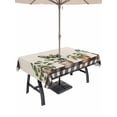 thumbnail image 1 of 60x102 Inch Outdoor Tablecloth with Umbrella Hole Zipper Rectangle Spring Rectangular Tablecloths Outside Waterproof Country Vintage Pots Plants Black Plaid Border Patio Table Cover for Picnic Party, 1 of 8
