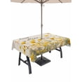 thumbnail image 1 of 60x102 Inch Outdoor Tablecloth with Umbrella Hole Zipper Rectangle Spring Yellow Floral Rectangular Tablecloths Waterproof Farmhouse Country Flower Butterfly on Linen Patio Table Cover for Picnic, 1 of 8