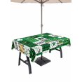 thumbnail image 1 of 60x102 Inch Outdoor Tablecloth with Umbrella Hole Zipper Rectangle St. Patrick's Day Rectangular Tablecloths Outside Waterproof Shamrock Gnomes Green Checkered Buffalo Patio Table Cover for Picnic, 1 of 8