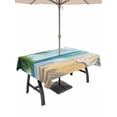 thumbnail image 1 of 60x102 Inch Outdoor Tablecloth with Umbrella Hole Zipper Rectangle Summer Beach Rectangular Tablecloths Outside Waterproof Coastal Ocean Tropical Palm Trees Patio Table Cloth Cover for Picnic Party, 1 of 8