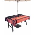 thumbnail image 1 of 60x102 Inch Outdoor Tablecloth with Umbrella Hole Zipper Rectangle Summer Palm Tree Rectangular Tablecloths Outside Waterproof Sunset Ocean Botanical Leaf Patio Table Cloth Cover for Picnic Party, 1 of 8