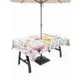 thumbnail image 1 of 60x102 Inch Outdoor Tablecloth with Umbrella Hole Zipper Rectangle Verdant Flower Patterns Rectangular Tablecloths Outside Waterproof Farmhouse Botanical Patio Table Cloth Cover for Picnic Party, 1 of 8