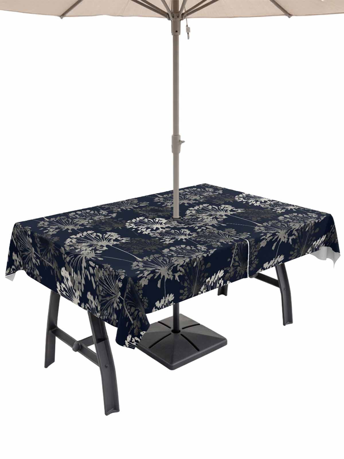 60x102 Inch Outdoor Tablecloth with Umbrella Hole Zipper Rectangle ...