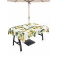 thumbnail image 1 of 60x102 Inch Outdoor Tablecloth with Umbrella Hole Zipper Rectangle Yellow Lemon Rectangular Tablecloths Outside Waterproof Farmhouse Spring Botanical Flowers Leaves Patio Table Cover for Picnic Party, 1 of 8