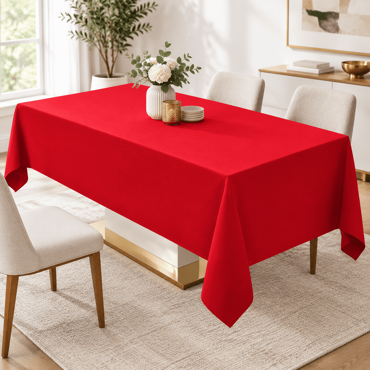 60x102 Inch Red Tablecloth For 6 Foot Rectangle Tables - Walmart.com