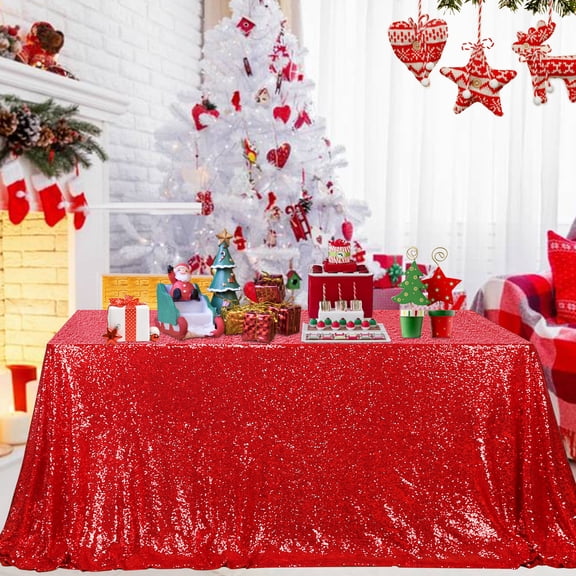 60x102 red glitter tablecloth