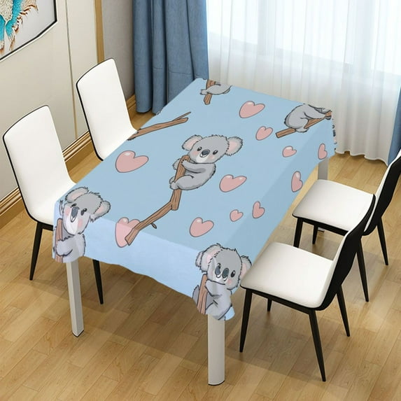 60x108 Inch Tablecloth Polyester Square Tablecloth for Home Kitchen Dinner Decor Cute Koala Pattern