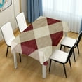 thumbnail image 1 of 60x108 Inch Tablecloth Polyester Square Tablecloth for Home Kitchen Dinner Decor Red and Beige Checkered, 1 of 9