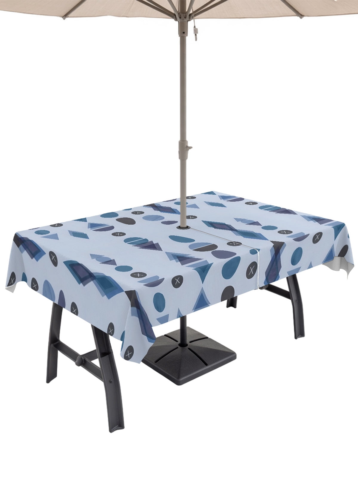 60x120 Inch Outdoor Tablecloth with Umbrella Hole Zipper Rectangle ...