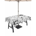 thumbnail image 1 of 60x120 Inch Outdoor Tablecloth with Umbrella Hole Zipper Rectangle Black White Video Game Rectangular Tablecloths Outside Waterproof Console Computer Gaming Sketch Style Patio Table Cover for Picnic, 1 of 8
