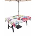 thumbnail image 1 of 60x120 Inch Outdoor Tablecloth with Umbrella Hole Zipper Rectangle Blooming Pink Floral Rectangular Tablecloths Outside Waterproof Pastoral Chic Flowers Hummingbird Patio Table Cover for Picnic Party, 1 of 8