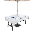 thumbnail image 1 of 60x120 Inch Outdoor Tablecloth with Umbrella Hole Zipper Rectangle Blue Floral Rectangular Tablecloths Outside Waterproof Summer Spring Flowers Farmhouse Patio Table Cloth Cover for Picnic Party, 1 of 8
