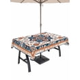thumbnail image 1 of 60x120 Inch Outdoor Tablecloth with Umbrella Hole Zipper Rectangle Boho Aztec Rectangular Tablecloths Outside Waterproof Ethnic Southwest Bohemia Abstract Pattern Patio Table Cover for Picnic Party, 1 of 8