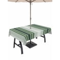 thumbnail image 1 of 60x120 Inch Outdoor Tablecloth with Umbrella Hole Zipper Rectangle Dark Green Ombre Stripe Rectangular Tablecloths Outside Waterproof Farmhouse Simple Striped Patio Table Cloth Cover for Picnic Party, 1 of 8