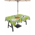 thumbnail image 1 of 60x120 Inch Outdoor Tablecloth with Umbrella Hole Zipper Rectangle Green Balls Rectangular Tablecloths Outside Waterproof Baseball Tennis Basketball Football Patio Table Cloth Cover for Picnic Party, 1 of 8