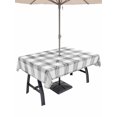 thumbnail image 1 of 60x120 Inch Outdoor Tablecloth with Umbrella Hole Zipper Rectangle Grey Flower Rectangular Tablecloths Outside Waterproof Elegant Plaid Floral Lattice Botanical Patio Table Cover for Picnic Party, 1 of 8