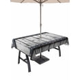 thumbnail image 1 of 60x120 Inch Outdoor Tablecloth with Umbrella Hole Zipper Rectangle Grey Wood Grain Rectangular Tablecloths Outside Waterproof Country Vintage Barn Door Rustic Lodge Patio Table Cover for Picnic Party, 1 of 8