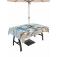 thumbnail image 1 of 60x120 Inch Outdoor Tablecloth with Umbrella Hole Zipper Rectangle Hydrangeas Flowers Rectangular Tablecloths Outside Waterproof Coastal Seaside Starfish Summer Patio Table Cover for Picnic Party, 1 of 8