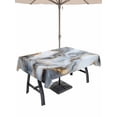 thumbnail image 1 of 60x120 Inch Outdoor Tablecloth with Umbrella Hole Zipper Rectangle Marble Abstract Rectangular Tablecloths Outside Waterproof Impressionist Minimalism Modern Patio Table Cloth Cover for Picnic Party, 1 of 8