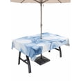 thumbnail image 1 of 60x120 Inch Outdoor Tablecloth with Umbrella Hole Zipper Rectangle Marble Blue Rectangular Tablecloths Outside Waterproof Abstract Modern Minimalist Solid Ombre Patio Table Cover for Picnic Party, 1 of 8