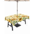 thumbnail image 1 of 60x120 Inch Outdoor Tablecloth with Umbrella Hole Zipper Rectangle Orange Sunflower Rectangular Tablecloths Outside Waterproof Bee Floral Summer Rustic Buffalo Check Patio Table Cover for Picnic, 1 of 8