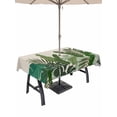 thumbnail image 1 of 60x120 Inch Outdoor Tablecloth with Umbrella Hole Zipper Rectangle Palm Leaves Tropical Rectangular Tablecloths Outside Waterproof Beige Summer Watercolor Botanical Patio Table Cover for Picnic Party, 1 of 8