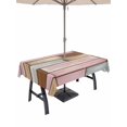 thumbnail image 1 of 60x120 Inch Outdoor Tablecloth with Umbrella Hole Zipper Rectangle Pink Brown Vintage Rectangular Tablecloths Outside Waterproof Retro Farmhouse Elegant Pastoral Patio Table Cover for Picnic Party, 1 of 8